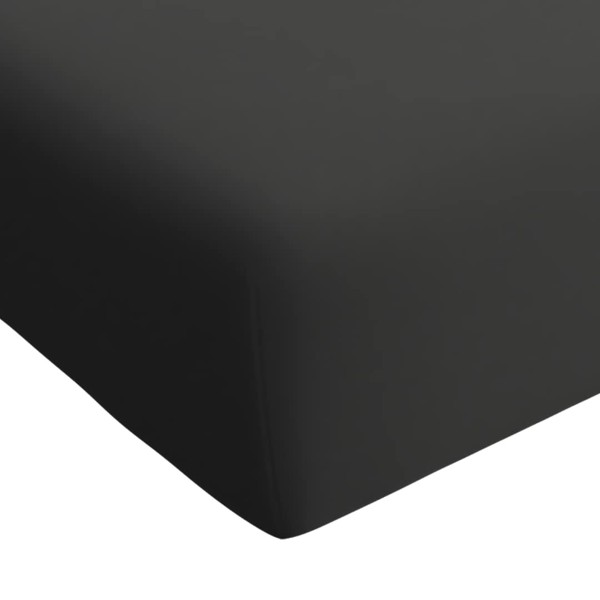 Emma Essentials Microfibre Fitted Sheet 180 x 200 cm, Anthracite, for Mattresses up to 30 cm Height