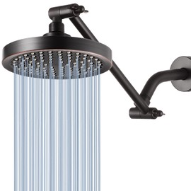 Nuodan High Pressure Rain Shower Head with 11'' Extension Arm - High Flow Rainfall Showerhead - Luxury Modern Look - Pressure Boosting (Oil Rubbed Bronze)