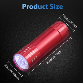 Kssvzz Pack of 6 Mini LED Torches, Aluminium Torch Children with 9 LEDs, Waterproof Torch Small for Emergency, Outdoor, Camping