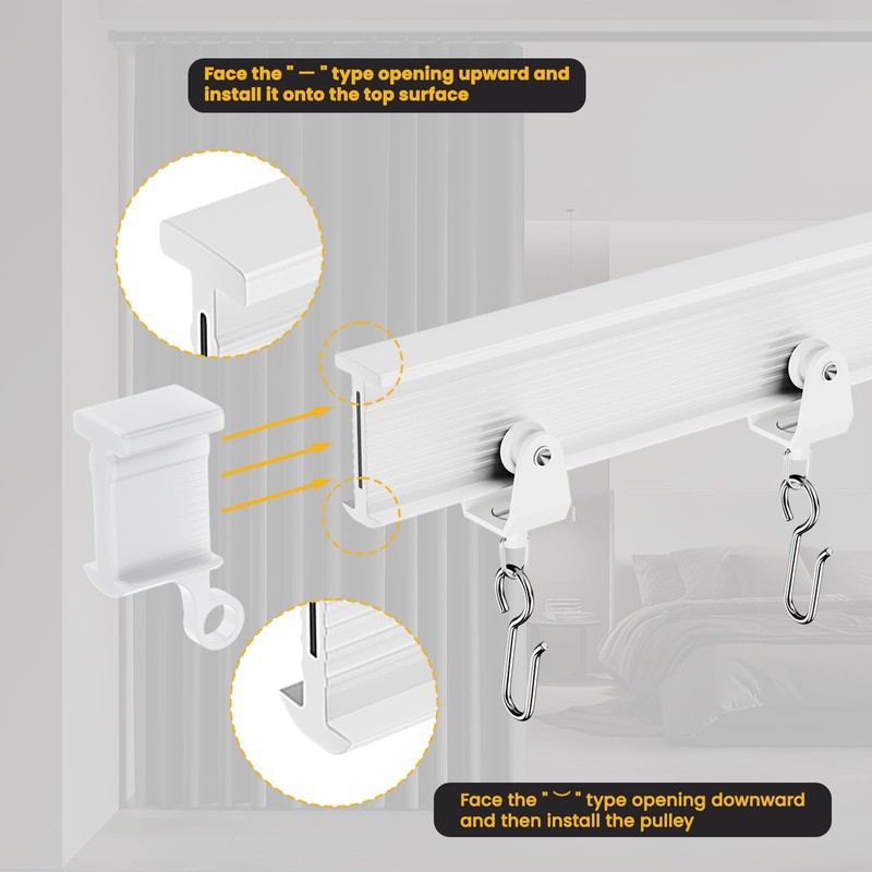 Flexible Bendable Ceiling Curtain Track, Mount for Curtain Rail with