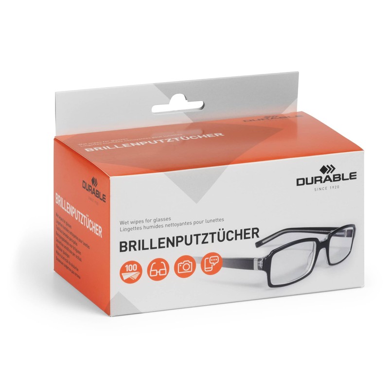 Durable Brillenputztücher, feucht, 100 Stück, 585302