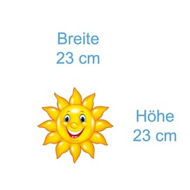kleberio® Wall Picture Sun Picture Animal Decoration Children's Room Bedroom Kitchen Living Room Large Small Beautiful Boy Girl Weatherproof Modern for Children Set XXL 23 x 23 cm