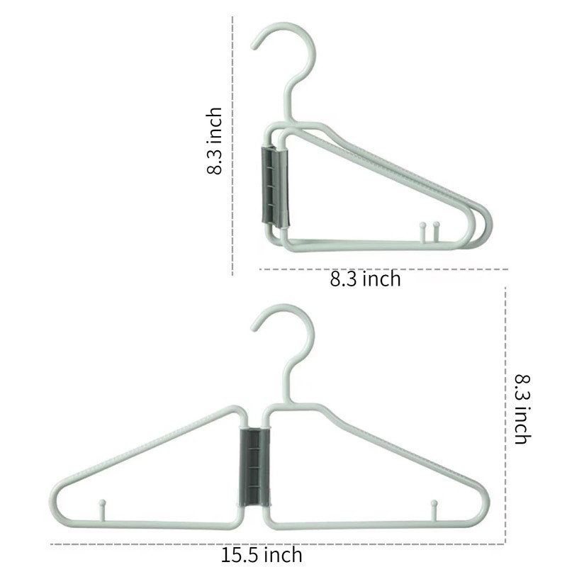 WRYLCYH 8 Pcs Foldable Hangers, Plastic Collapsible Hangers, Portable Folding