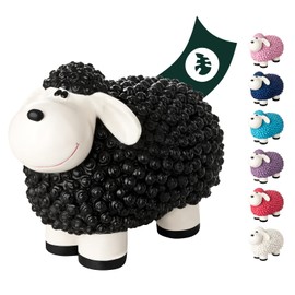 VERDOBA Mini Decorative Sheep for the Garden, Weatherproof - Black Decorative Sheep Molly - Garden Figure Sheep Garden Decoration Outdoor Decorative Figures (Black)