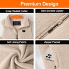 khaki Fuzzy Heated Vest for Women with 16000mAh 7.4V Battery