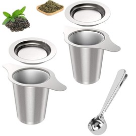 Juego de 3 Infusores de Té de Acero Inoxidable - Filtro de Tubo con Malla Fina para Tazas y Tés, Colador Antigoteo Reutilizable, Recomendado por Chef 