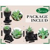 Der Rose 3 Pack Fake Plants Artificial Succulents Plants for