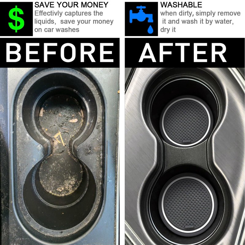 SENSHINE Anti Dust Cup Holder Insert for Dodge Charger Accessories