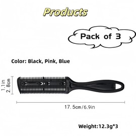 Razor Comb Hair Razors for Cutting Hair with Double Edge 3 Pcs Split Ends Hair Trimmer Hair Cutting Razor Combs Tools Hair Thinning Scissors for Women and Men, Thinning Shears for Hair Cutting Tool