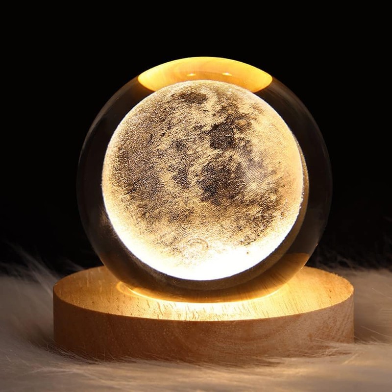 Amoyeric LED Night Light Home Decor Table Lamp Creative Moon