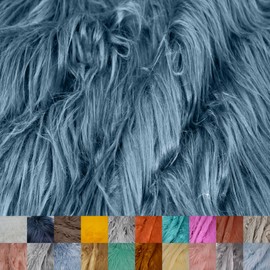 Stylish FABRIC Mongolian Faux Fur-Christmas Fuzzy-Fabric by The Yard-Fluffy, Shaggy Mohair-for Costumes, Plush Toys, Apparel, Clothing, Decoration, and Gnome Beard Miniature, Teal 20"x24"