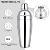 BARsics 24oz Stainless Steel Bar Cocktail Shaker, 1oz/2oz Jigger and