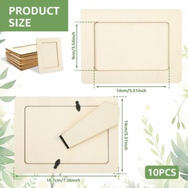 10Pcs Wooden Picture Frames,Stable Wooden Photo Holder,Easy to Use,for Craft, DIY Frame for Arts, Home Decor,4x6 Inch (A)