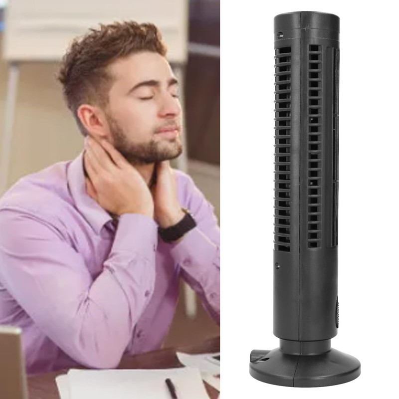 Tower Fan USB Bladeless 2 Speeds Quiet Energy Saving Portable