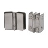 sourcingmap Shower Glass Door Adjustable Double Clamp Hinge Silver Tone