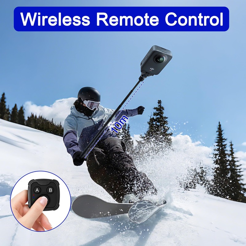 Bluetooth Remote Control for GoPro Hero 13/12/11/10/9/MAX, Insta360 X5/X4/X3/Ace Pro/Ace