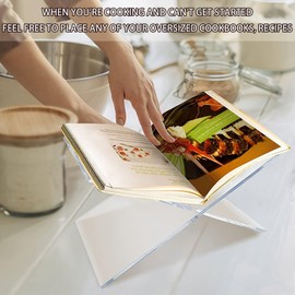 Acrylic Book Stand Large Open Display for Cookbook Art Bible Easel Magazine Textbooks Clear Stands Guest Coffee Table Reading Transparency Holder Kitchen Home Decor 7.5*4.5*4.5 inches (7.5*4*4)