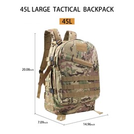 WOWHIZ Tactical Backpack for Men, Large Military Tactical Backpack, Durable Military Moll Backpack, 3 Day Assault Pack with Molle System, Lightweight Tactical Bag For Traveling Camping Hiking, 40L CP