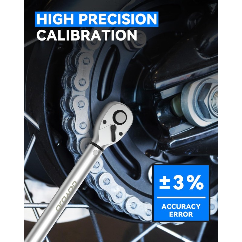 GOYOJO Bicycle Torque Wrench 2-24 Nm, 1/4 Inch Socket Spanner