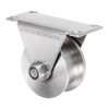 uxcell 1pcs H Groove Track Wheel, 2.28" 201 Stainless Steel