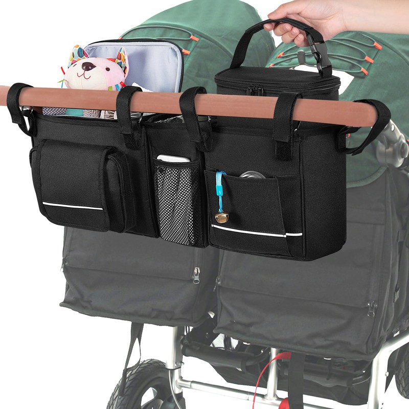 HODRANT Hanging Double Stroller Organizer, Compatible with Baby Jogger City