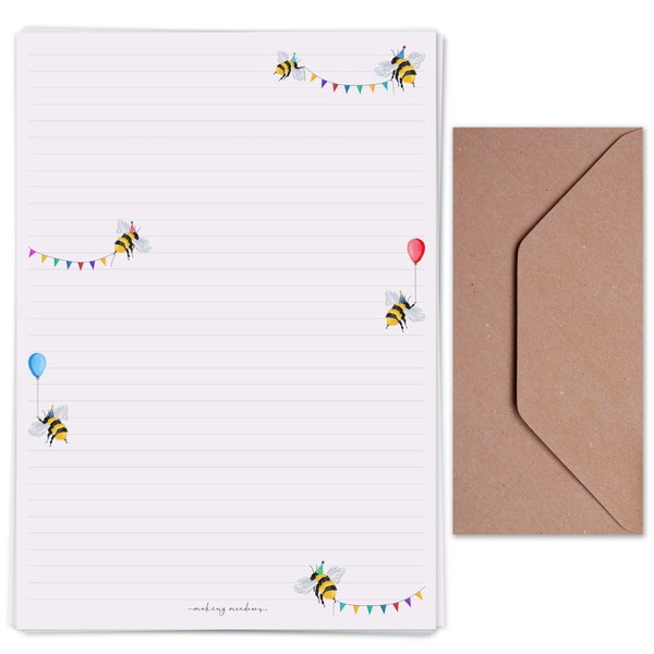 Making Meadows A4 Lined Letter Writing Paper Set (20 Sheets