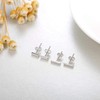 J-Style 2 Pairs Womens Stud Earrings 925 Silver Simple Design