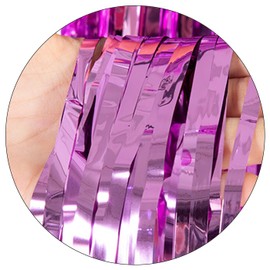 Haobase 2 Pack 3.28 Ft x 6.56 Ft Tinsel Foil Fringe Curtains, Metallic Foil Curtains, Party Photo Backdrop for Wedding, Birthday Party, Baby Shower, Graduation Decorations