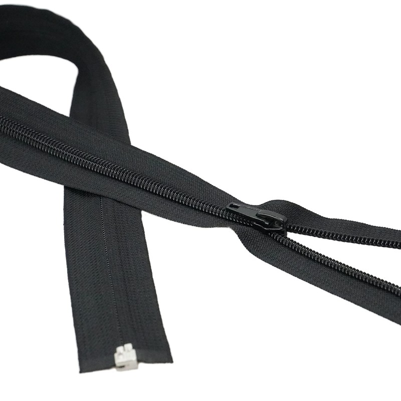 Nylon Zip with Separating Ends 6mm Teeth -65cm - Black