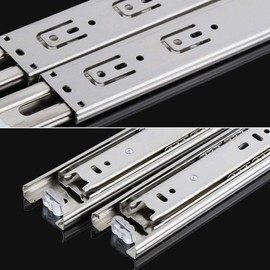 TOOPONE Drawer Slides, 6 Inch Full Extension 3 Section Ball Bearing Side Mounted Drawer Slider for Cabinet Kitchen Furniture ，2 Pack (6 Inch, Silver)