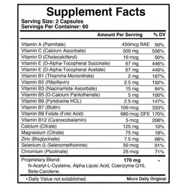 Micro Daily Supplement; 1 Month Supply. MMF Maximum Micronutrient Formula (Capsule in Bottle)