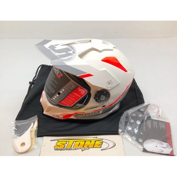 JUST1 J14 Helmet Line Silver White Gloss Medium M 60732901810000