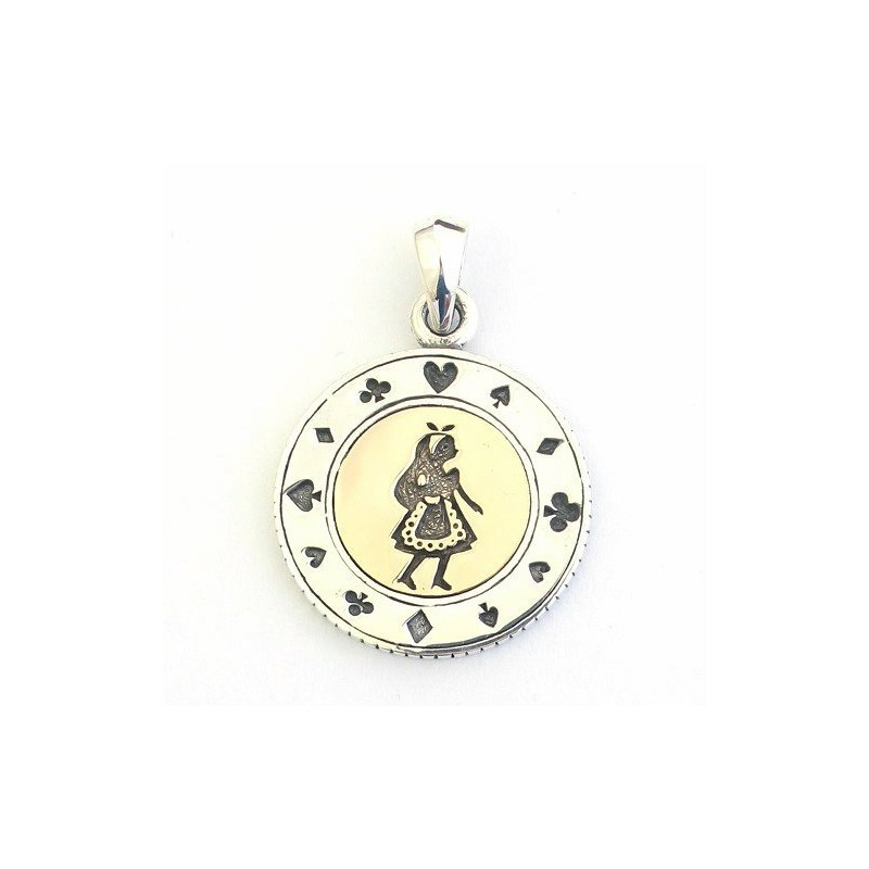Good vibrations Good Vibration Alice Rabbit Playing Cards Coin Pendant,