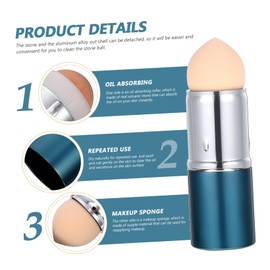 FOMIYES 2pcs Oil Absorbing Stick Facial Volcanic Roller Skin Rolling Volcano Stone Massager Makeup Tool for Home Travel