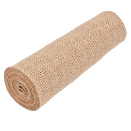 PLAZOTTA 10 Yard x 12 Inch Natural Burlap Fabric Roll, Burlap Table Runners, Rustic Jute Fabric, Vintage Wedding Decorations, Brown Party Runner for Craft Projects, Home Decor, Wedding, Party, Events