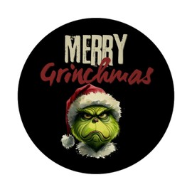 Merry Grinchmas Christmas Smuffle Magnet with Bottle Opener Christmas Hater Watch Out The Evil Type Looks Angry and Darkly at the Holidays