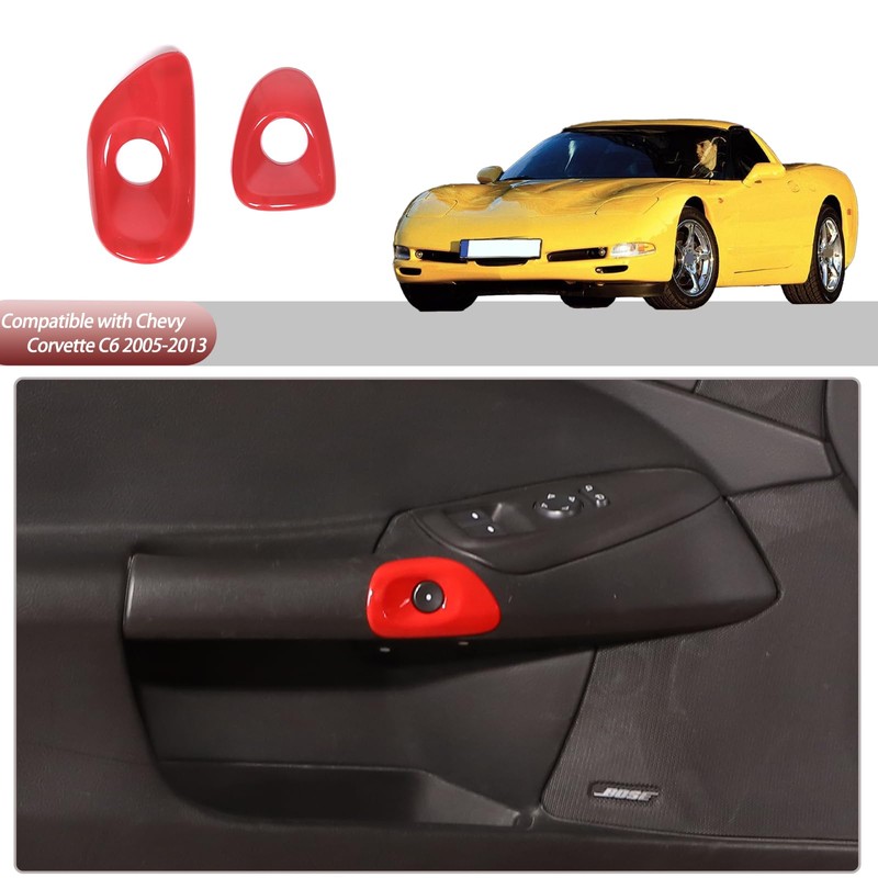 Car Door Switch Cover Trim Compatible with Chevy Corvette C6