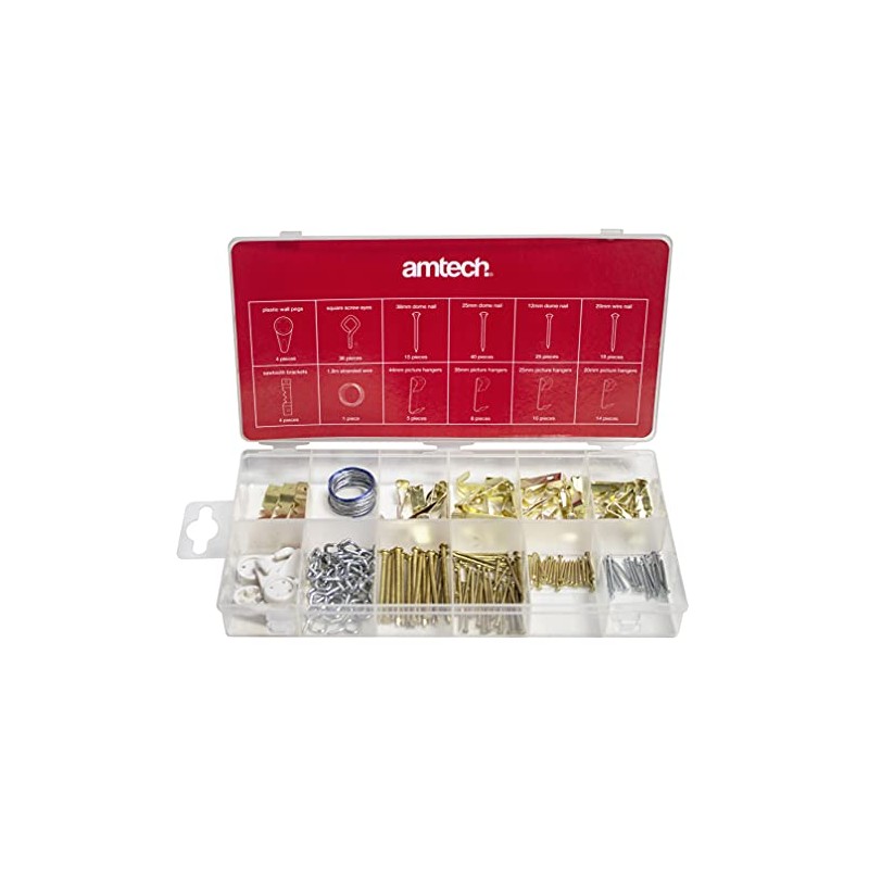 Amtech S5162 Picture Hanging Kit, Picture Hangers, Picture Hooks, Wall