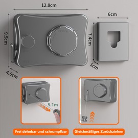 Siblyx Clothesline Extendable Wall, 5.1 m Washing Line with Steel Core for Balcony, Bathroom and Bedroom, Extra Strong Camping, Travel Accessories