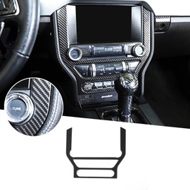 RT-TCZ Carbon Fiber Center Console Multimedia Panel Decoration Trim Sticker Accessories for Ford Mustang 2015 2016 2017 2018 2019 2020 2021 2022