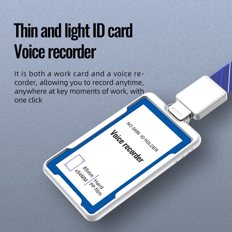 ID Card Voice Recorder AI Intelligent HD Noise Cancellation Voice