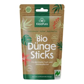 KleePura Organic Fertiliser Sticks for Potted and Indoor Plants, Approx. 200 Pieces, Vegan Fertiliser Sticks for Flowering and Green Plants
