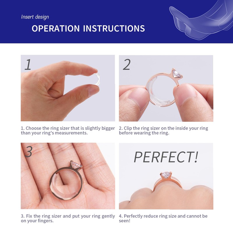 22 Pack Invisible Ring Size Adjuster for Loose Rings,2 Styles