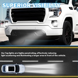 LED Fog Lights fit for 2019-2022 GMC Sierra 1500, Front Bumper Driving Lamps with Switch Assembly & Wiring Harness, Left and Right Pair