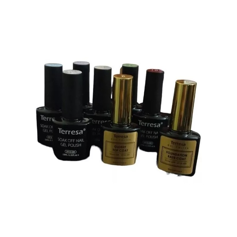 Terresa Gama Con 6 Gel Polish Mate Y Brillos +