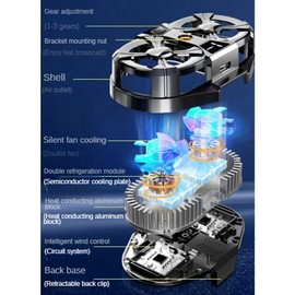 Lyaciomn Phone Cooler Semiconductor Smartphone Temperature Display Heat Sink Cell Phone Gamer Coolers