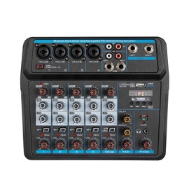 6 Channel Bluetooth Audio Mixer Sound Board Console Mixing Console DJ Live Mixing Console LED Digital Display Music Stream Live Studio Mixing Console Board for Music Production, Stage, Karaoke