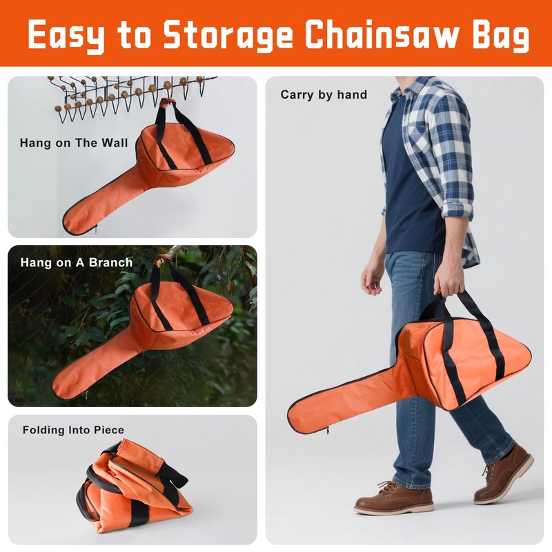 MOEBULB Chainsaw Case Carrying Bag for Husqvarna Stihl Chainsaws with