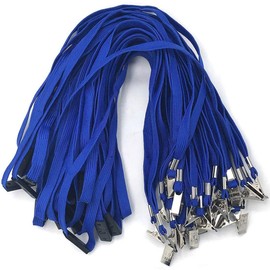 Bird Fiy Lanyards Breakaway Bulk Blue Lanyards Neck Flat Safety Badge Lanyard Bulldog Clip (Blue, 25 PCS)