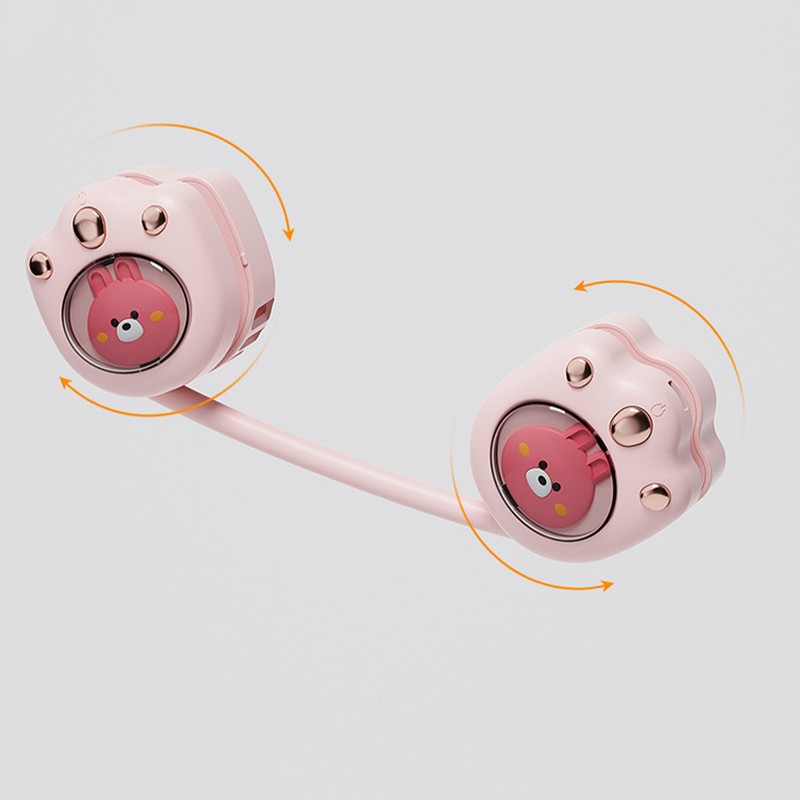 Neck Fan Cute Cat Claw Design 3 Gear Adjustment Bladeless